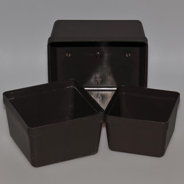 Vierkant Schale, braun, 16 x 16 x 10 cm